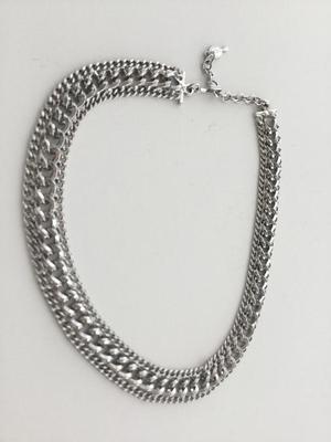 Sarah Cov silver tone collar necklace