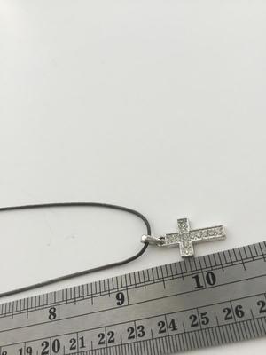 Silver tone cross necklace