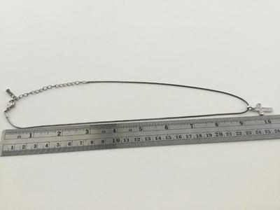 Silver tone cross necklace