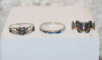 TRIPLE BONUS RINGS SET --3 Rings-Size 8 -- SEE DESCRIPTION