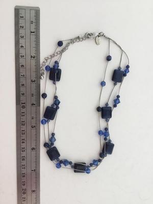 Lia Sophia. Marked blue multilayer necklace