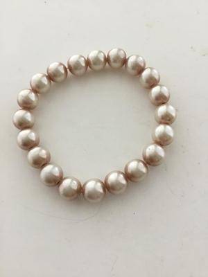Faux pearl stretchy beaded bracelet