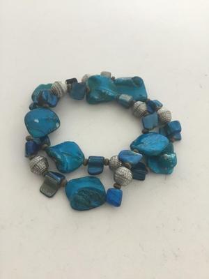 Blue stretchy 2 fashion bracelets