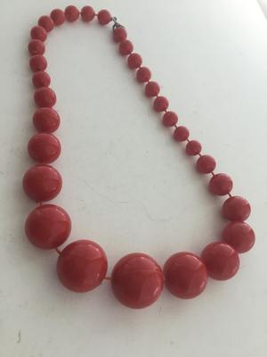 Red beaded collar necklace