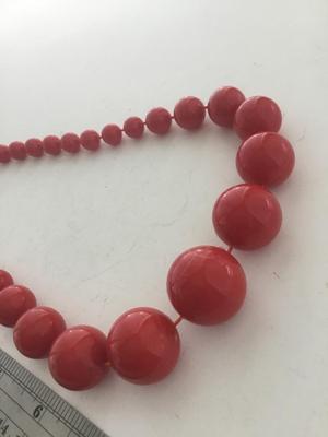 Red beaded collar necklace