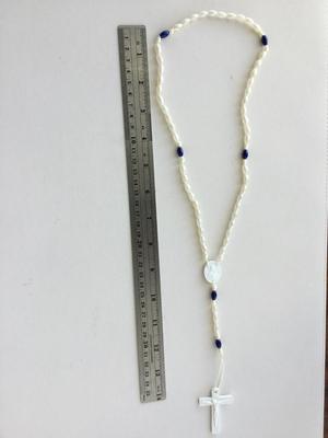 White and blue fashion rosary