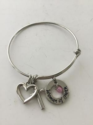 Woman of faith charm fashion bracelet