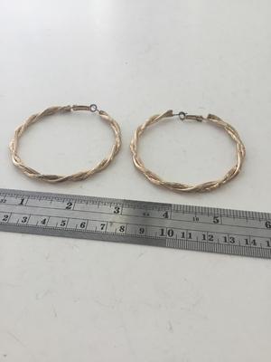 Gold tone big hoop earrings