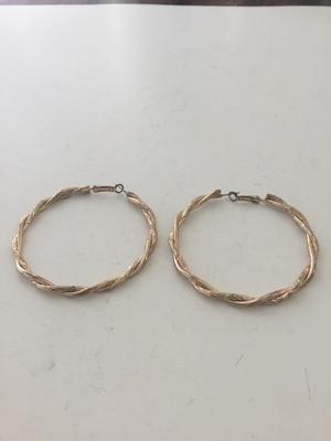 Gold tone big hoop earrings