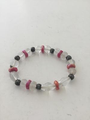 Clear stretchy beaded bracelet
