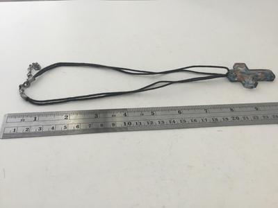 Glass type cross necklace pendant