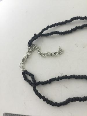 Black beaded fashion necklace
