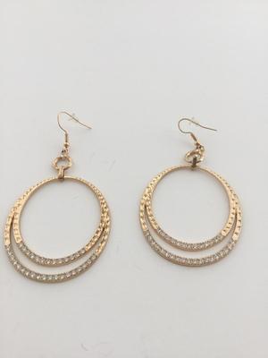Gold tone fashion hoop earrings