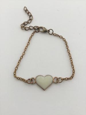 Gold tone adjustable heart bracelet