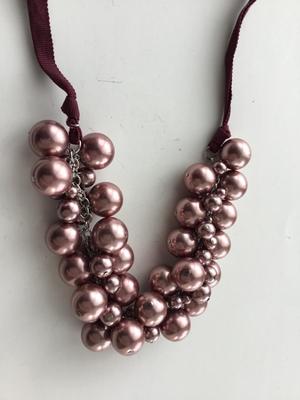 Beautiful purple statement beaded necklace