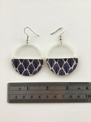Beautiful clear and navy fashion earrings