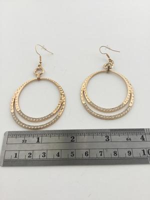 Gold tone fashion hoop earrings