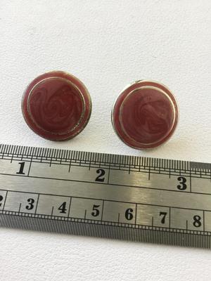Beautiful enamel type round earrings