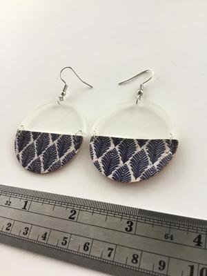 Beautiful clear and navy fashion earrings