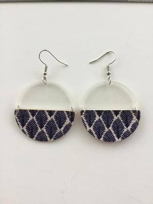 Beautiful clear and navy fashion earrings