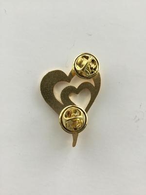 Beautiful gold tone heart push pin