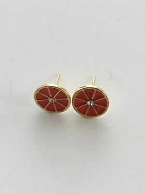 Orange stud earrings