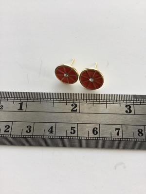 Orange stud earrings