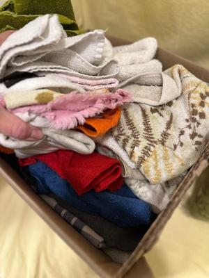Box & Bag Full of Rags! Small Washcloths and Towels