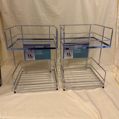 2 Two Tier Chrome Shelves, New