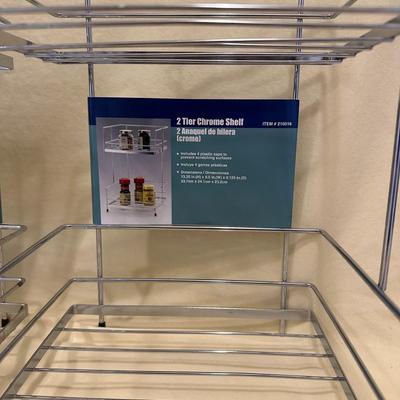 2 Two Tier Chrome Shelves, New