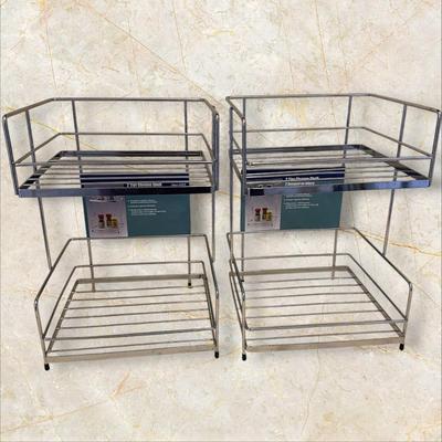 2 Two Tier Chrome Shelves, New