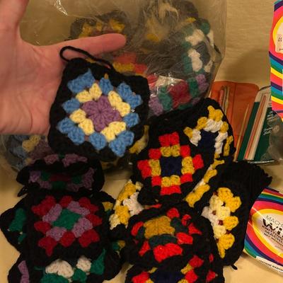 Bag of Already Hand Stitched Quilt Squares & Yard