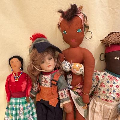 Lot of Cultural Mixed Dolls, Some Handmade