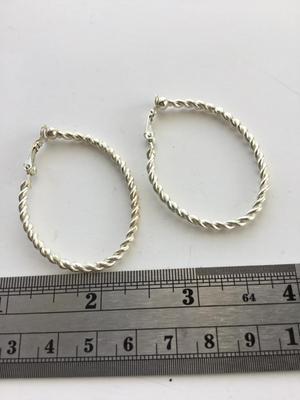 Beautiful silver tone loop faux earrings