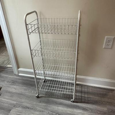TWO Rolling Metal Rack with 4 Shelves/3 Shelves, Large and Small
