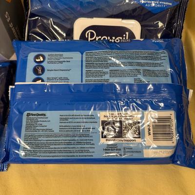 Personal Care Items Lot- Prevail Washcloths, Box of Latex Gloves