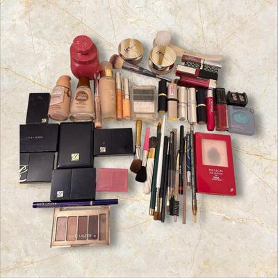 Huge Assortment of Makeup- Eye Shadows - Blush - Brushes - Estee Lauder!