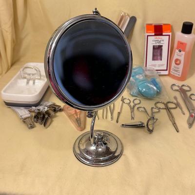Nails Assorted Lot with Magnifying Mirror, Scissors, Polish, Tweezers++