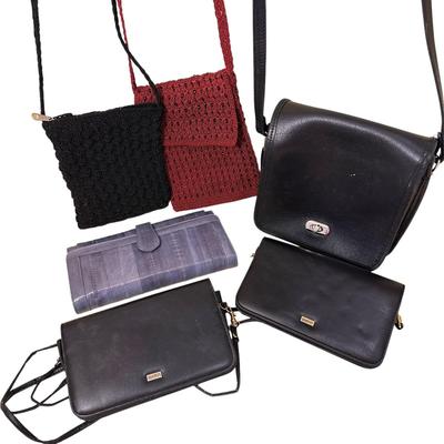 Nice Handbag Lot of 6 w Coach and Buxton+ Gray Eelskin Wallet