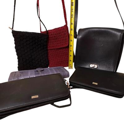 Nice Handbag Lot of 6 w Coach and Buxton+ Gray Eelskin Wallet