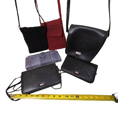 Nice Handbag Lot of 6 w Coach and Buxton+ Gray Eelskin Wallet