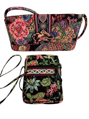 Two Vera Bradley Small Handbags- Clutch, Crossbody