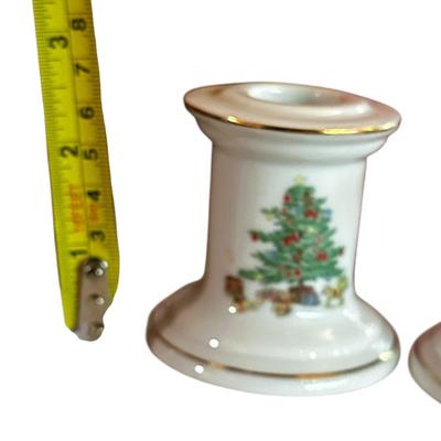 2 Holiday Candle Holders by Shibata Fine Porcelain Japan
