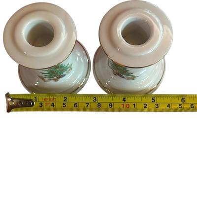 2 Holiday Candle Holders by Shibata Fine Porcelain Japan