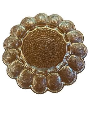 Glass Deviled Egg Dish for 15 Eggs