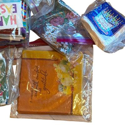 Lot of Lots of Napkins Mostly in Baggies, Leftovers/Opened Packs, and Some Cups