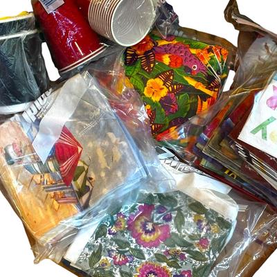 Lot of Lots of Napkins Mostly in Baggies, Leftovers/Opened Packs, and Some Cups