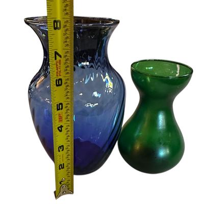 5 Glass Vases, Various Colors