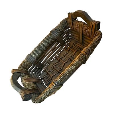 Lot of 4 Baskets, 1 is a Fish, one with Wood Bottom