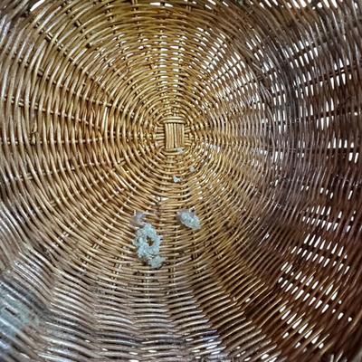 Lot of 4 Baskets, 1 is a Fish, one with Wood Bottom